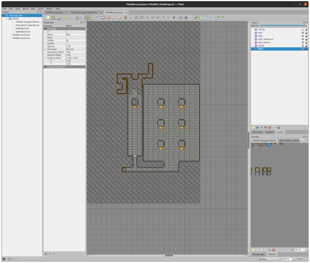 The Dungeon Under My House - using Tiled to create a large room