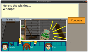 The Dungeon Under My House - finding the pickles knocks over the broom