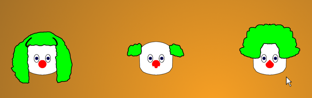 Clown Alley Creator - clowns with different hairstyles in the Gallery 