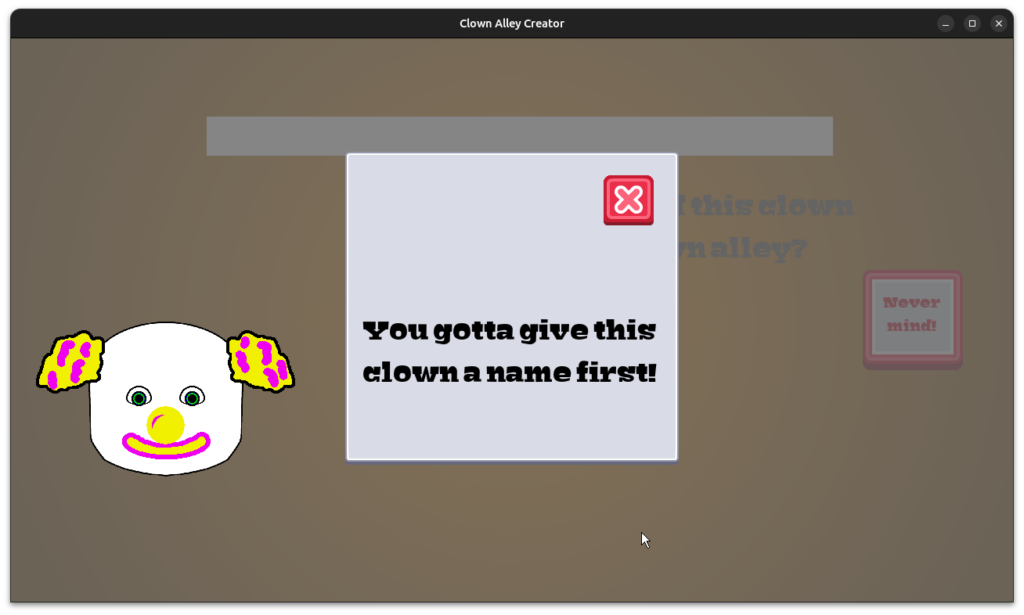 Clown Alley Creator - prompt to name your new clown